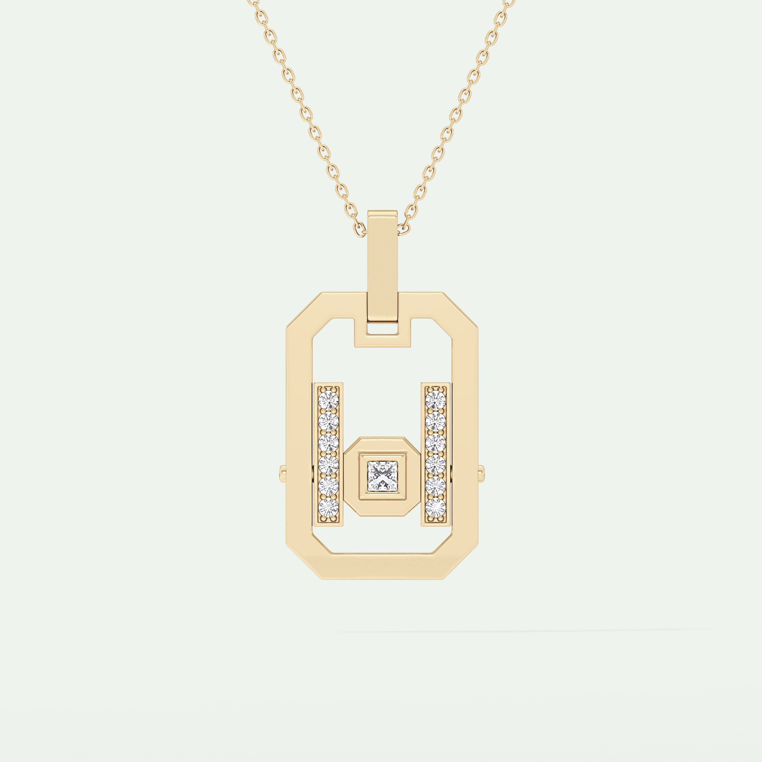 0.25 CT Princess & Round Moissanite Diamond Stones Necklace 1